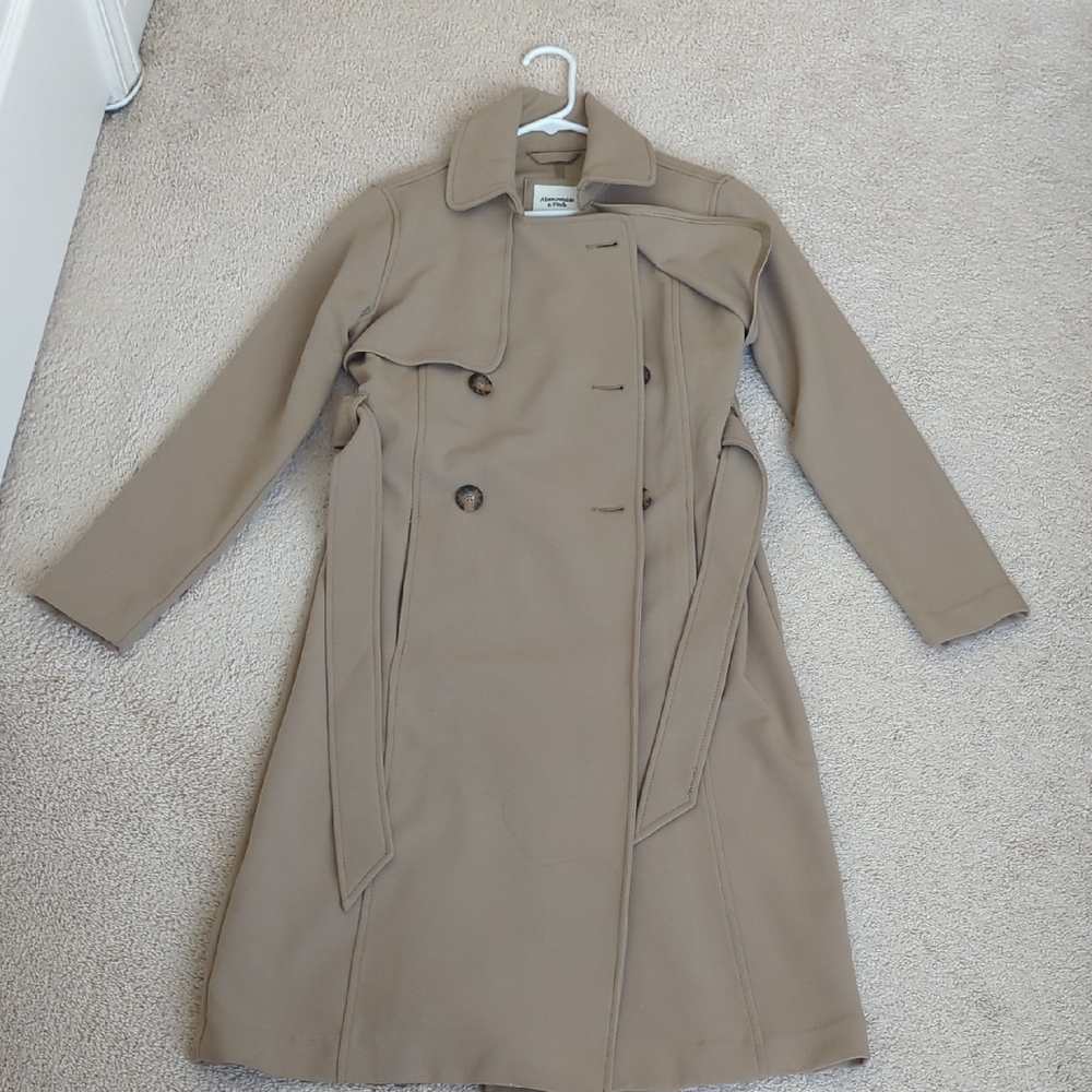 A&F Calf-Length Drapey Trench